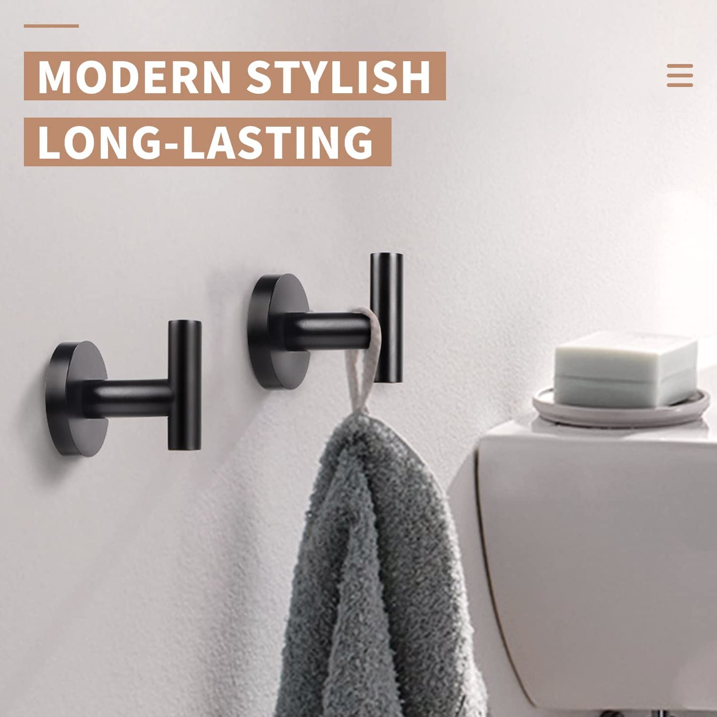 Matte Black Towel Hooks