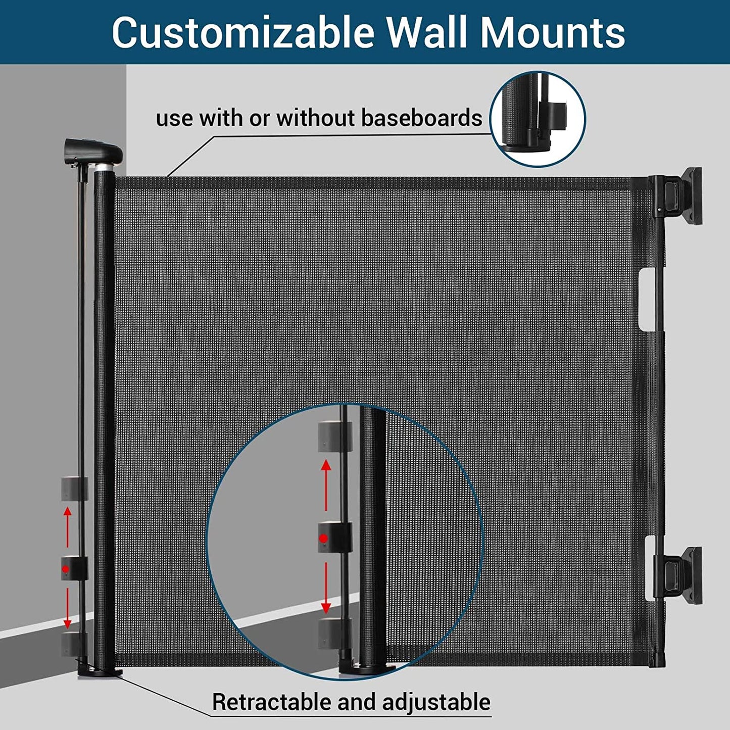 Retractable Baby Gate for Stairs